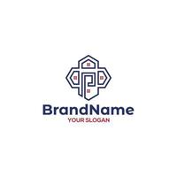 P Home Logo Design Vector