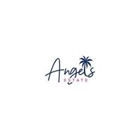 Angels Estate Beach House Logo Design Vector