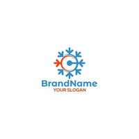 C Snowflake Logo Design Vector