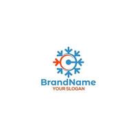 C Snowflake Logo Design Vector