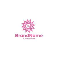 Initial E Flower Logo Design Vector