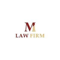 M Pillar Law Logo Design Vector