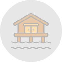 Beach House Vector Icon Design