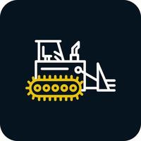 Bulldozer Vector Icon Design