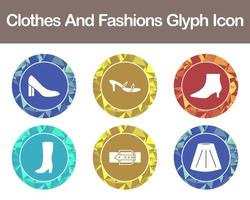 Clothes And Fashions Vector Icon Set