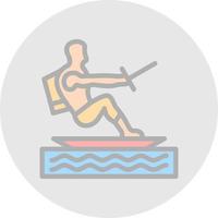 Water Skiing Vector Icon Design