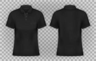 3D Black Polo Shirt Mock Up vector