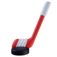 Hockey stick and hockey puck 3d illustration png