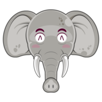 elefante contento cara dibujos animados linda png