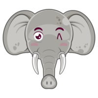 elefante feliz face desenho animado fofa png