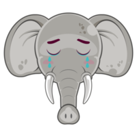 elefante llorando cara dibujos animados linda png