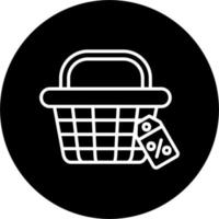 icono de vector de cesta de compras