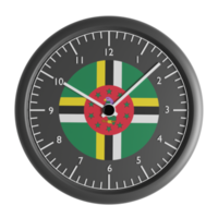 Wall clock with the flag of Dominica png