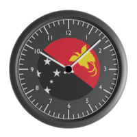 Wall clock with the flag of Papua New Guinea png