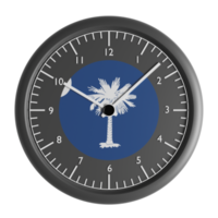 Wall clock with the flag of South Carolina png