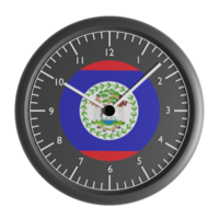 Wall clock with the flag of Belize png