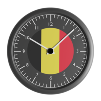 Wall clock with the flag of Belgium png