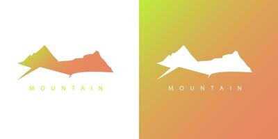 montaña logo diseño con degradado color vector