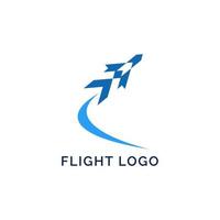 Fighter Plane Logo Blue and white with a Modern Concept vector