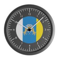 Wall clock with the flag of Canary Islands png