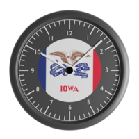 Mauer Uhr mit das Flagge von Iowa png