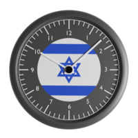 Mauer Uhr mit das Flagge von Israel png