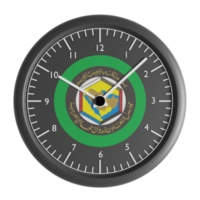 Wall clock with the flag of Gulf Cooperation Council png