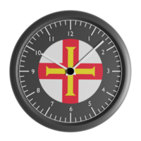 Wall clock with the flag of Guernsey png