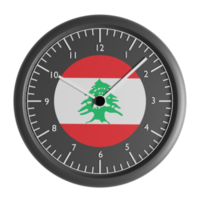 Wall clock with the flag of Lebanon png