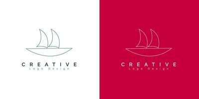 Creative Sailboat Logo Design. Isolated Shape on Double Background. Can Be Used For Business,Logo And Brand.Flat Vector Logo