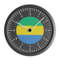 Wall clock with the flag of Gabon png