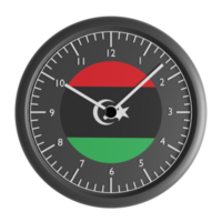 Wall clock with the flag of Libya png