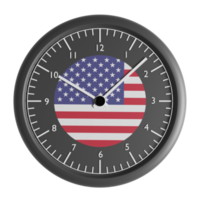 Wall clock with the flag of United States png