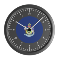 Wall clock with the flag of Maine png