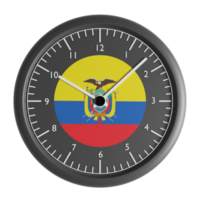 Wall clock with the flag of Ecuador png