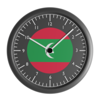 Wall clock with the flag of Maldives png