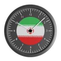 Wall clock with the flag of Iran png