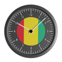 Wall clock with the flag of Guinea png