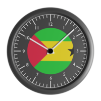Wall clock with the flag of Sao Tome and Principe png