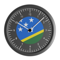 Mauer Uhr mit das Flagge von Solomon Inseln png