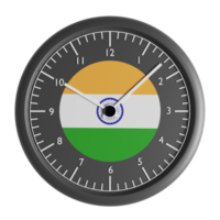 Mauer Uhr mit das Flagge von Indien png