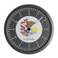 Wall clock with the flag of Illinois png