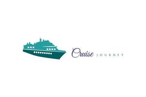 Green Luxury Cruise Ship Logo vector