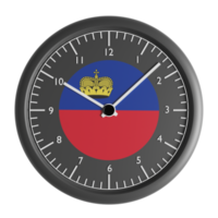 Wall clock with the flag of Liechtenstein png