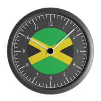 Wall clock with the flag of Jamaica png