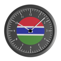 mur l'horloge avec le drapeau de Gambie png