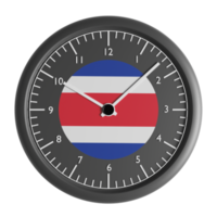 mur l'horloge avec le drapeau de costa rica png