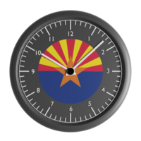 Wall clock with the flag of Arizona png