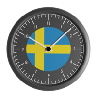 Wall clock with the flag of Sweden png