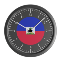 Wall clock with the flag of Haiti png